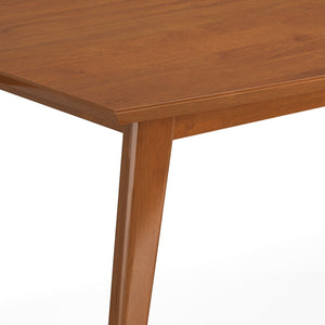 Rectangular Dining Table with Durable Solid Rubberwood Construction - Brown