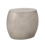 Outdoor Oval-Shaped Side Table, Light Grey