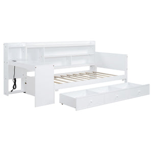 Daybed With 3 Drawers USB Ports And Desk