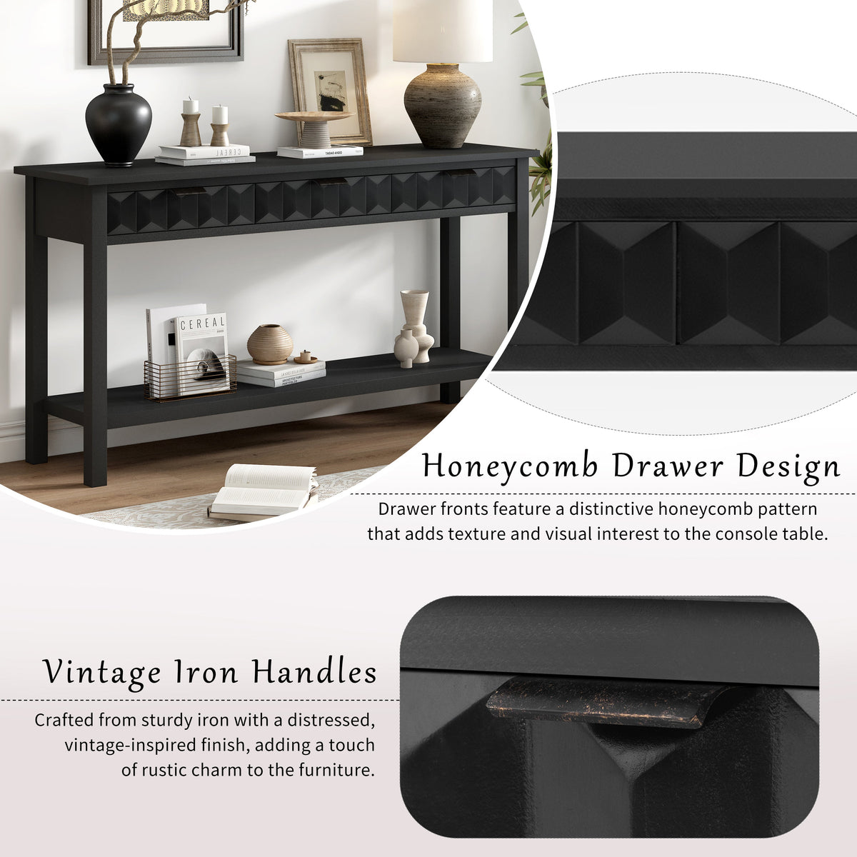 U_Style 58.3'' Fir Veneer Entryway Table