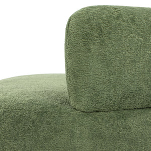 Shep 36' Curved Dog Sofa Bed Medium Moss Green Fleeced Teddy