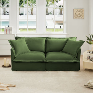 Modern Slipcovered 2-Seat Sofa