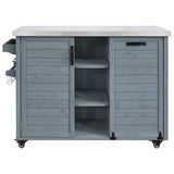 K&K 78.3' Outdoor Kitchen Island with Foldable Grill Table