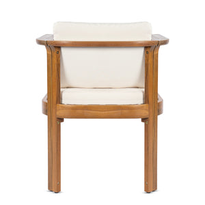 Outdoor Dining Chair Set of 4 with Curved Acacia Wood Arms