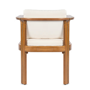 Outdoor Dining Chair Set of 2 with Curved Acacia Wood Arms