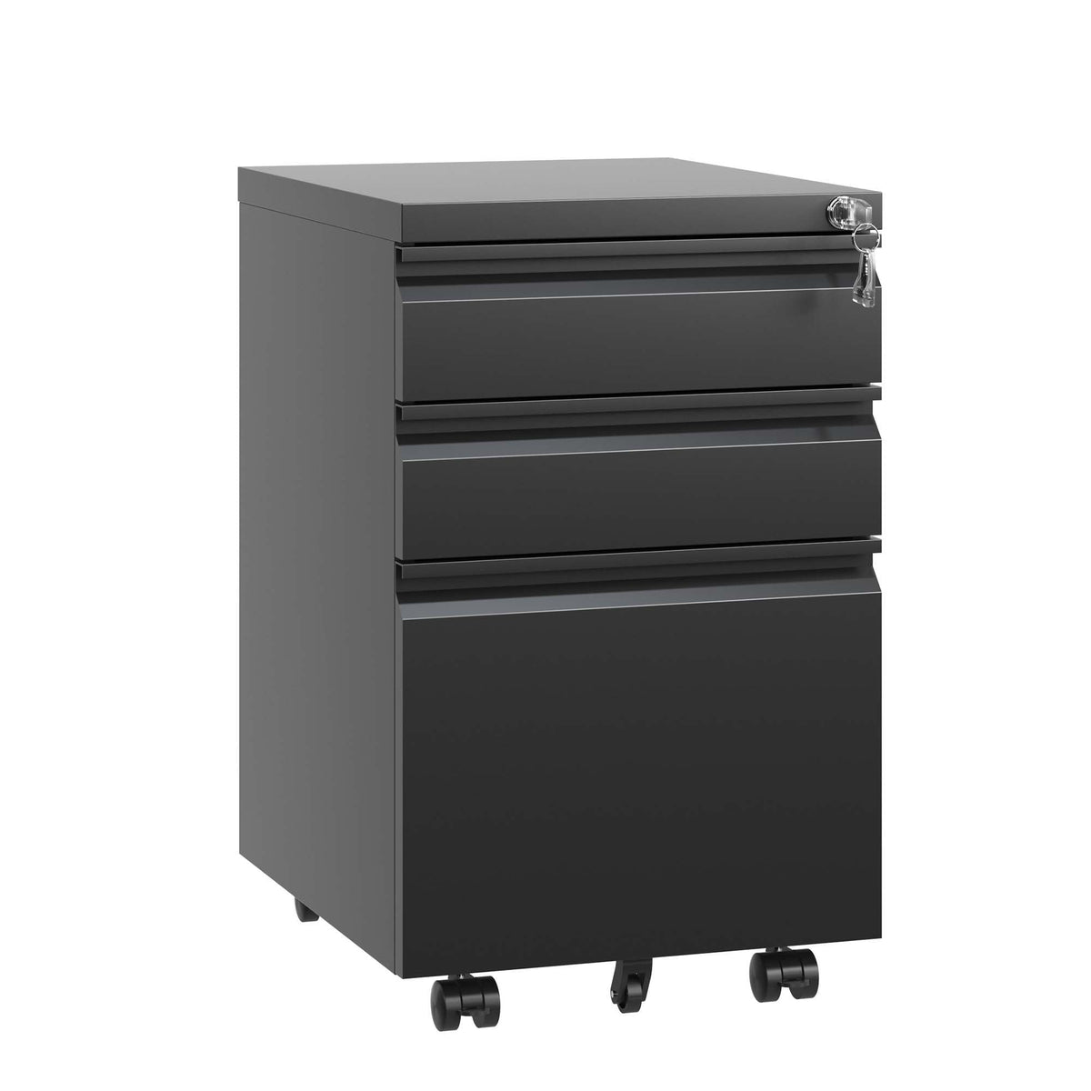 Metal Drawer Mobile File Cabinet With Lock For Home Office Organizer