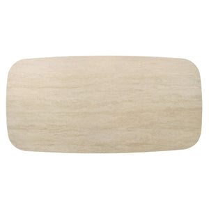 Lark - Dining Table - Travertine / Black