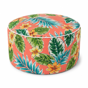 Outdoor Inflatable Ottoman - Tropical Palm Leaves