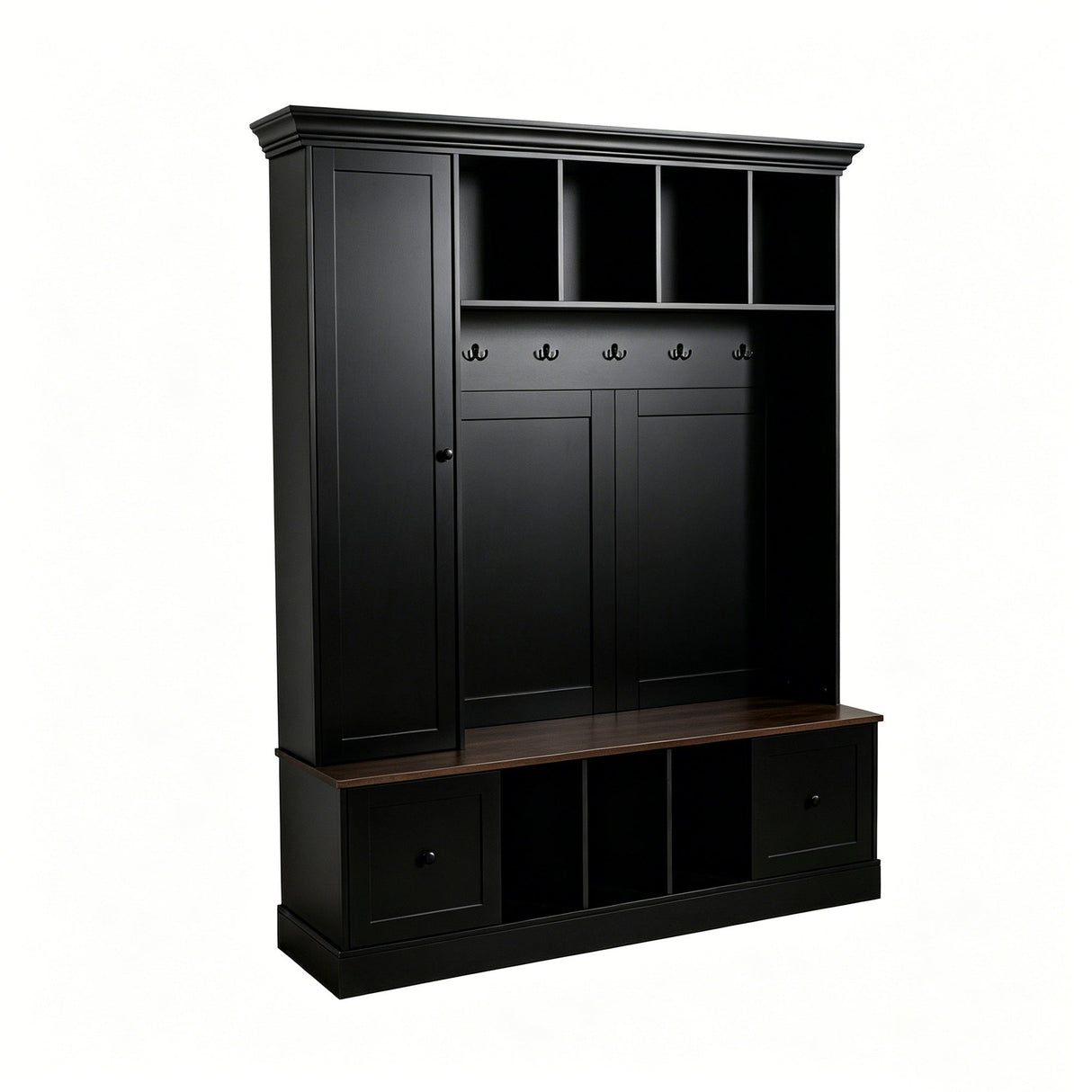 Vibe Haus 62.2'' Farmhouse Hall Tree with Shoe Storage Bench