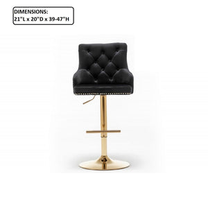 Adjustable Swivel Bar Stool With Nailhead Trim (Set of 2)