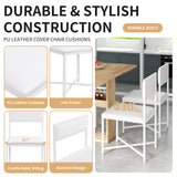 TOPMAX Modern Compact 63-inch 5-Piece Extendable Dining Table Set