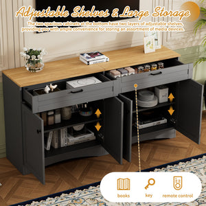 ON-TREND 3-Piece Farmhouse Entertainment Center