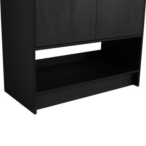 Modern Bathroom Vanity With Ceramic Sink, Freestanding Cabinet, Soft Closing Doors