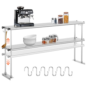 Stainless Steel Adjustable Kitchen Shelf, 60 Inch