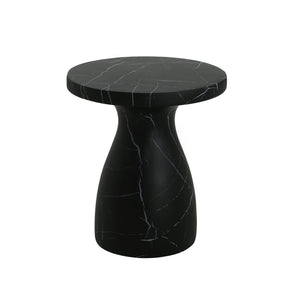 Lightweight Travertine Side Table with Weatherproof Finish – Black or Beige