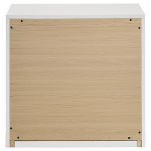 Ines 2-drawer Nightstand Bedside Table White High Gloss