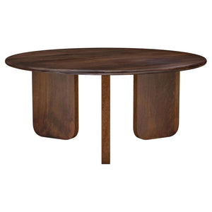 Dale Round Solid Mango Wood Coffee Table Brown