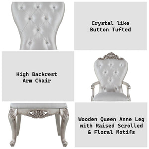 Gorsedd - Arm Chair (Set of 2) - Cream Fabric & Golden Ivory