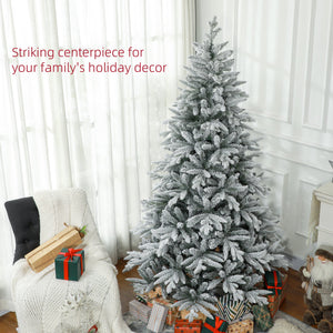 HOMCOM 7ft Snow Flocked Artificial Christmas Tree
