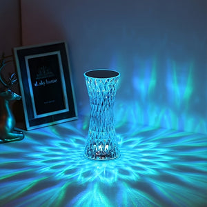 Touch Control Crystal Lamp – Rechargeable LED Night Light for Bedroom or Gifts