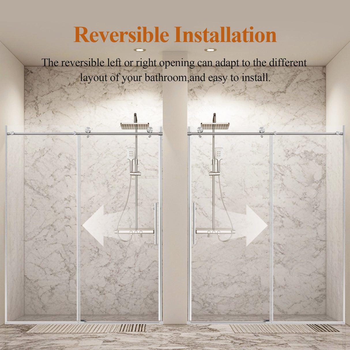 Frameless Sliding Shower Door in Brushed Nickel