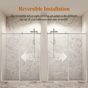 Frameless Sliding Shower Door in Brushed Nickel