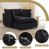 Modern Armchair Sofa 47" Cozy Upholstered Sofa Chair with Movable Ottoman
