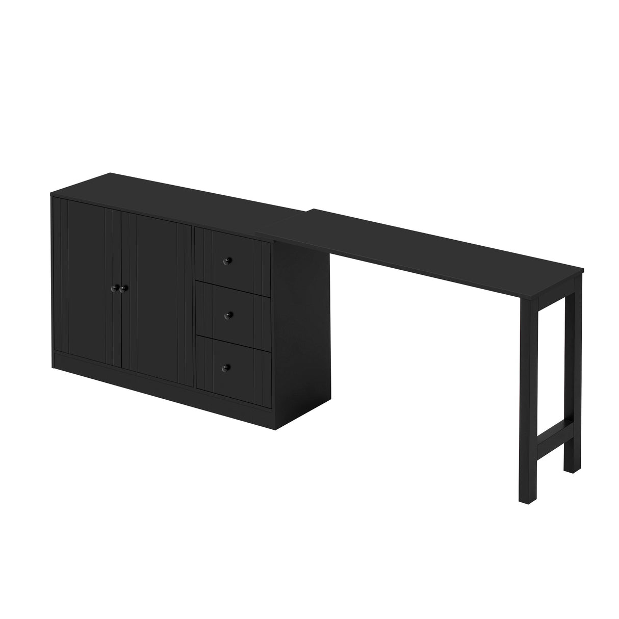 U Style 89.7'' Wooden Sideboard with Extendable Table