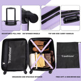 20" Carry On Luggage Lightweight Suitcase, Spinner Wheels - Lavender Purple