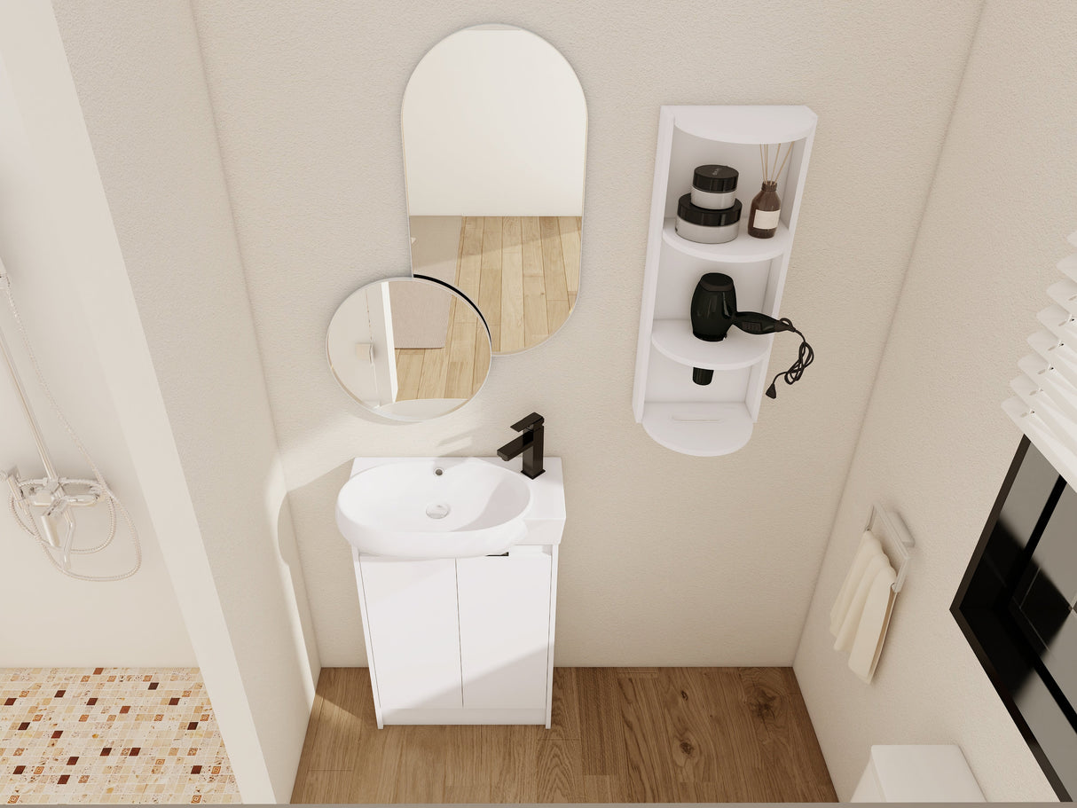23" Freestanding Bathroom Vanity with Sink and Storage Rack