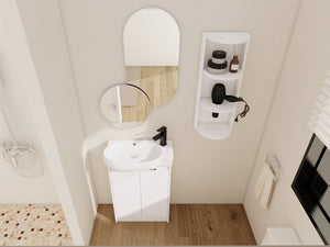 23" Freestanding Bathroom Vanity with Sink and Storage Rack