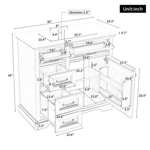 36-Inch Bathroom Vanity with Ceramic Sink Top