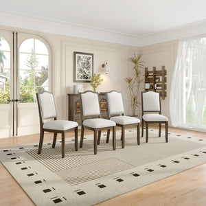Farmhouse Dining Chairs Set of 4, Upholstered High Back