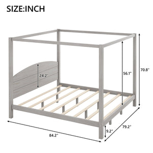 anopy Platform Bed With Headboard And Support Legs