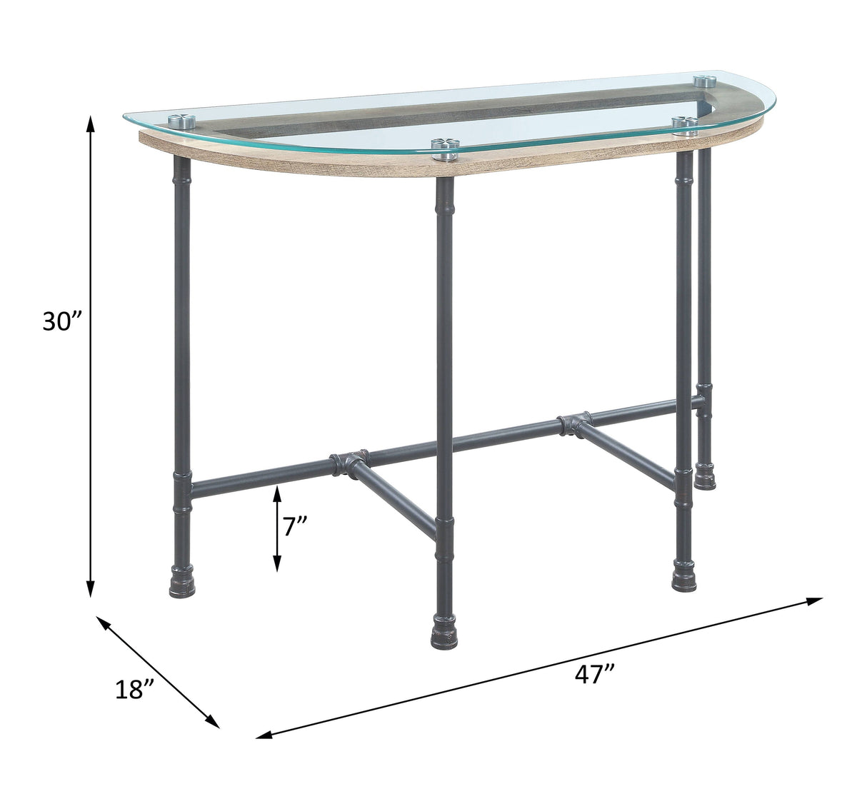 Brantley Clear Glass & Sandy Table