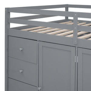 Loft Bed With Built In Wardrobes, Cabinets And Drawers