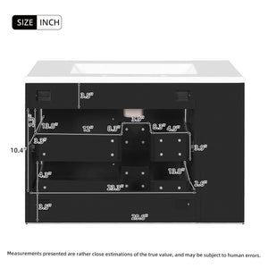 Wall Mounted Bathroom Vanity With 2 Drawers, Sink, Floating Storage Unit