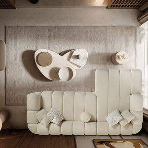 Beatrice - Modern Tufted Right Sectional Sofa - Ivory