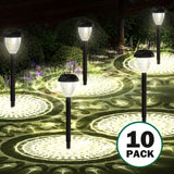 10-Pack Solar Pathway Lights – Bright White LED, Auto On/Off, Mandala Pattern Moktan Sabai