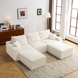 Three-Seater Sofa with Plush Corduroy Upholstery