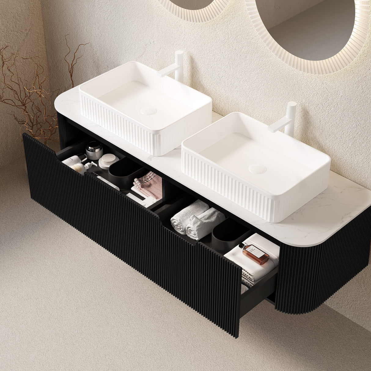 Dina 60" Bathroom Vanity & Sinks