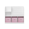 Bookcase and Bookshelf with 3 Collapsible Drawers - Pink or Dark Gray