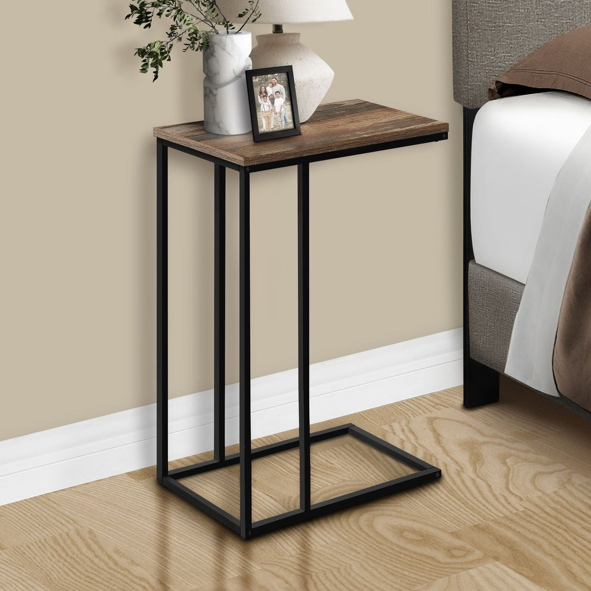 Accent Table, C - Shaped, Space-Saving Functionality