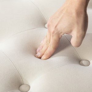 29.33"W Upholstered Round Ottoman With Reversible Lid