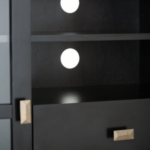 Handcrafted Tall TV Media Stand with Glass Doors and Storage - Multiple Colors