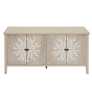Modern Storage Cabinet With 4 Doors & Adjustable Shelves