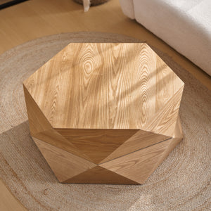 36.61'' Retro Style Polygon Flip Top Coffee Table