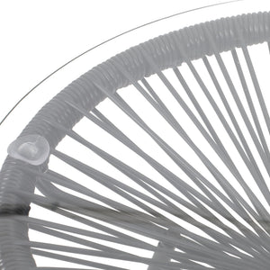 Nusa - Modern Rattan Side Table With Tempered Glass Top