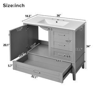 Traditional Bathroom Vanity Set With Soft Close Doors