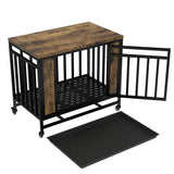 Wooden Dog House Dining Table with Iron Door